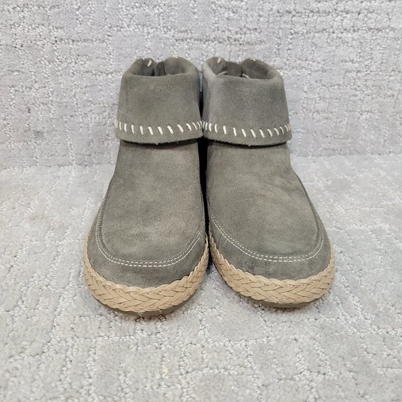 Ugg Varney Women's Size US 6 Gray Moccasin Suede Ankle Boho Bootie Shoes 1104653 - Picture 5 of 10